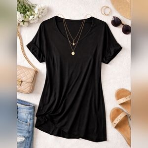 Zenana Outfitters Short Sleeve V-Neck Blouse